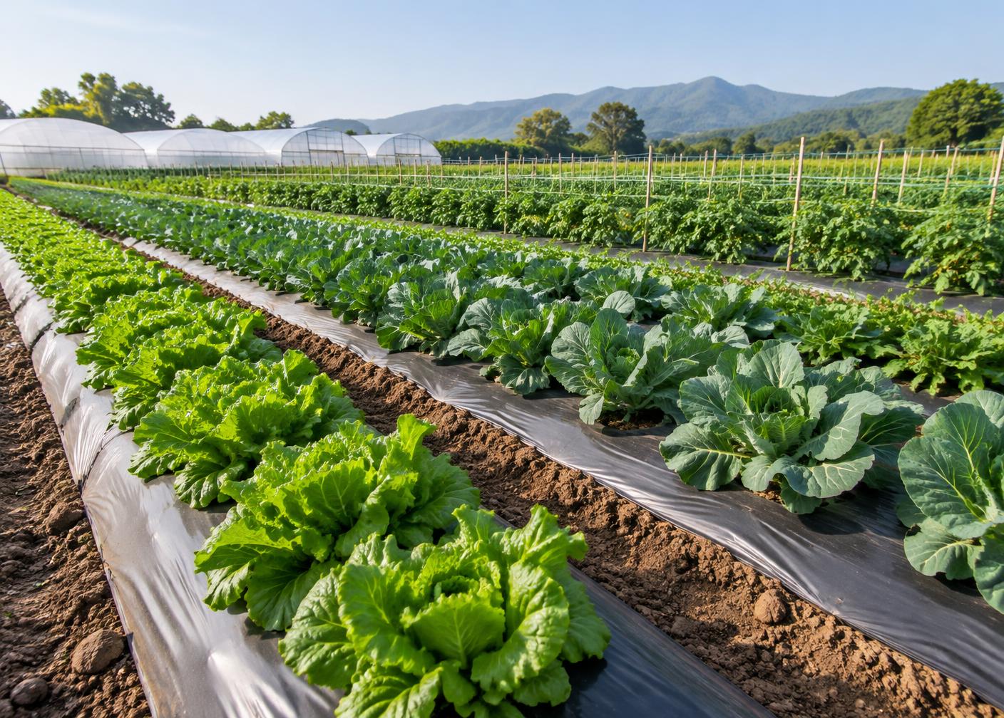 Commercial vegetable cultivation using agricultural mulch film